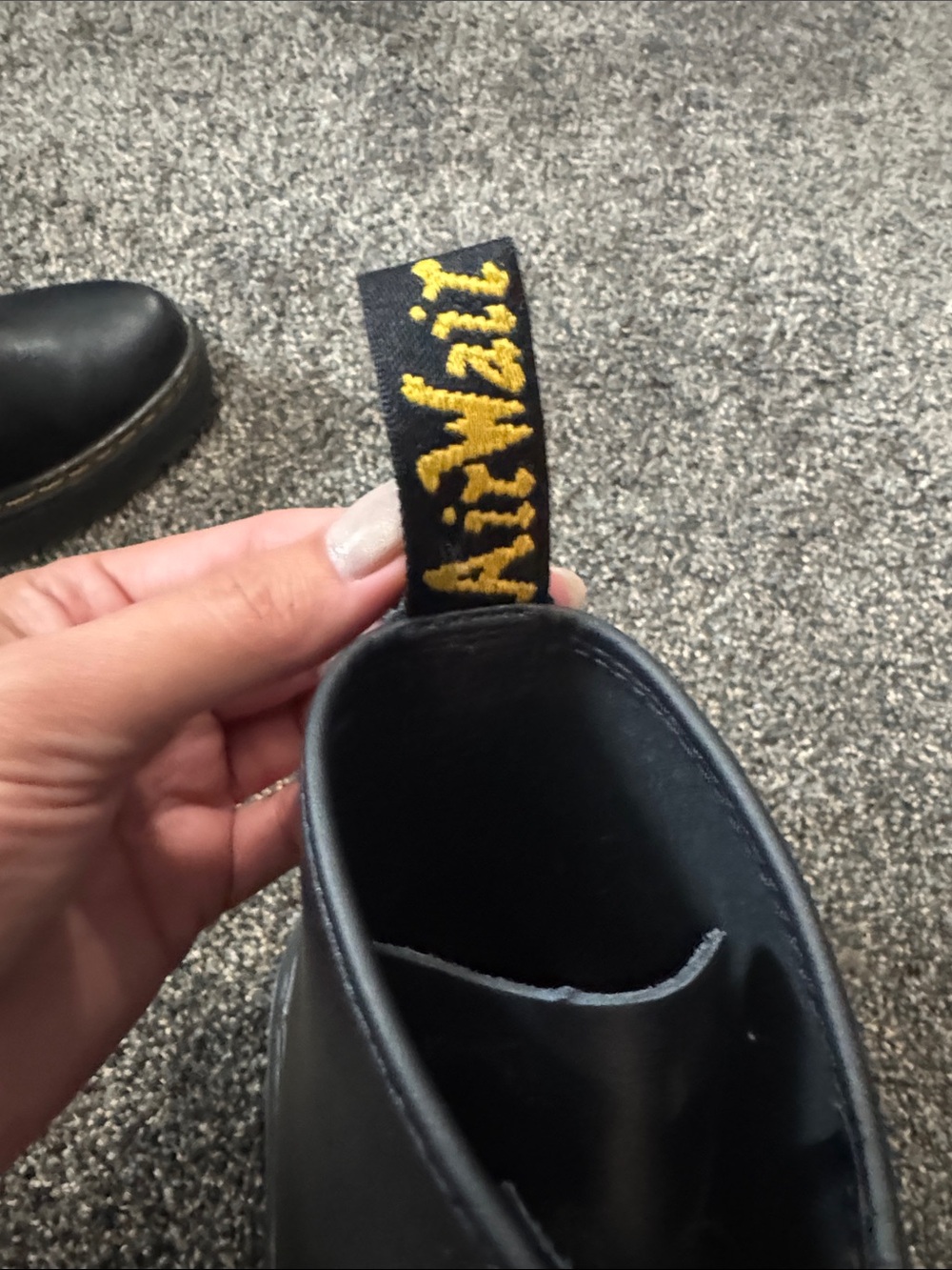 Dr. Martens Black Leather Lace-Up Boots with Yellow Accents - Picture 8 of 8